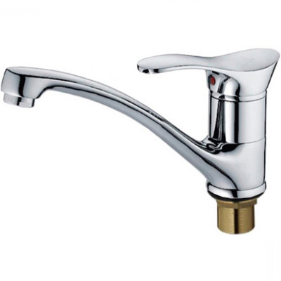 Смеситель для кухни однорыч. 40мм гайка излив средний - 157мм Латунь Хром Ledeme L4501-2