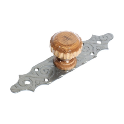 Ручка-кнопка на планке кованая серия ЯРОСЛАВЛЬ черненое серебро (10) D Ручка-кнопка на планке кованая серия ЯРОСЛАВЛЬ черненое серебро (10) D