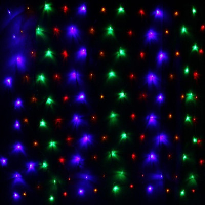 Гирлянда светодиодная  2,5*2 м 192 led 8 реж сетка IP-20 белый теплый Серпантин