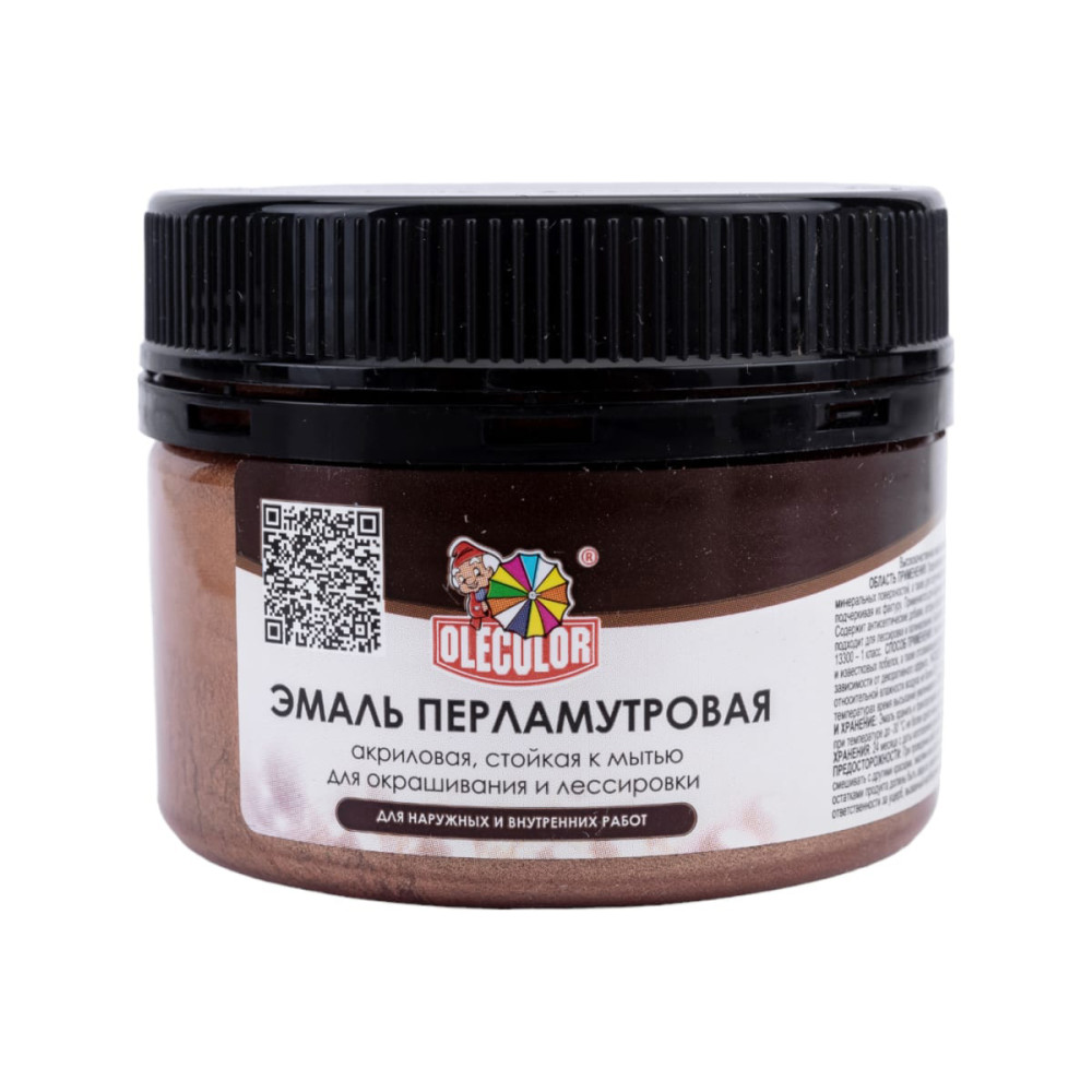Эмаль универсальная акриловая OLECOLOR бронза перламутровая 0,1кг