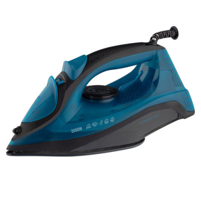 Утюг 2 кВт керамическая подошва вертикальное отпаривание удар черно-синий HS-4009 HomeStar