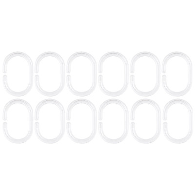 Набор пластиковых колец для штор в ванную 12шт овальные Прзрачные (240) Рыжий кот