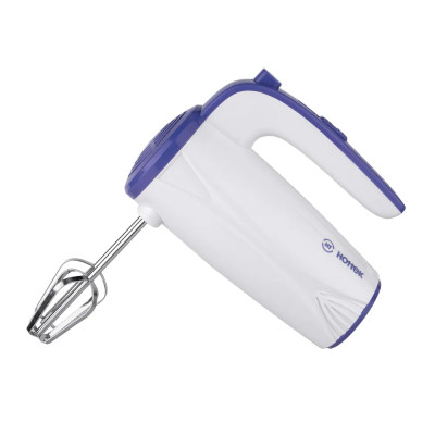 Миксер пластик 250 Вт 5 скоростей 4 насадки бело-фиолетовый Hottek