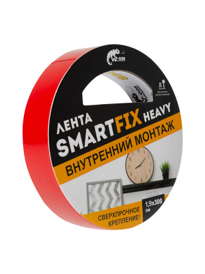 Сверхсильная лента SFV1930T для внутреннего монтажа W-con SmartFix HEAVY, 1,9*300см, прозрачная Сверхсильная лента SFV1930T для внутреннего монтажа W-con SmartFix HEAVY, 1,9*300см, прозрачная