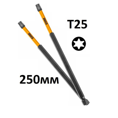 Бита TORX T-25 250 мм ударная 10 шт INGCO SDBIM11T25103 INDUSTRIAL, Бита TORX T-25 250 мм ударная 10 шт INGCO SDBIM11T25103 INDUSTRIAL,