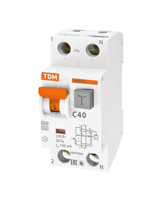 Дифавтомат C40 100мА АВДТ 63 TDM