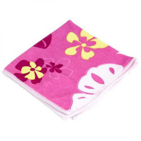 Салфетка из микрофибры 30*30 см M-04P с рисунком розовая Рыжий кот