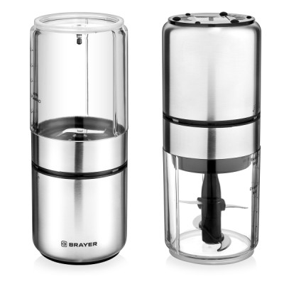 Измельчитель электрический 350 Вт 2 в 1 емкость пласт 0,5 л кофемолка Brayer