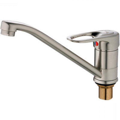 Смеситель для кухни однорыч. 40мм гайка излив длин - 233мм Латунь Сатин Ledeme L4904A