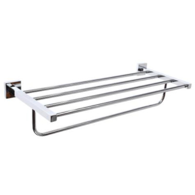 Полка металлическая 14*24*60 см с держателем для  полотенец стальной BZ-KD41 (1/10)  Baizheng