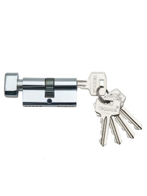 Цилиндровый механизм  с вертушкой ЦАМ ЦМВ 60mm (25+10+25) CP хром 5кл. 208085