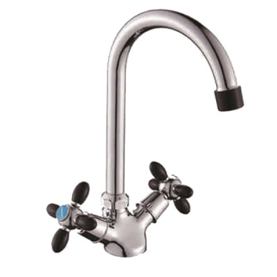 Смеситель DIKALAN для кухни махов. гайка. с высоким изливом махов. черные (12) D4471-7