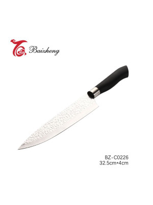 Нож нерж сталь 32,5*4 см кухонный пласт руч черный Baizheng Нож нерж сталь 32,5*4 см кухонный пласт руч черный Baizheng