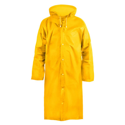 Дождевик-плащ 75*120 см 110 мк с капюшоном на кнопках желтый EVA Komfi