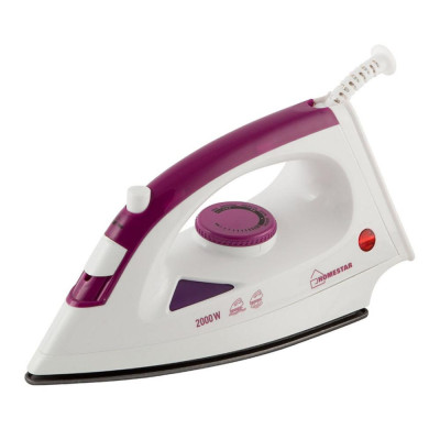 Утюг 2 кВт тефлоновая подошва 21 см пар бело-фиолетовый HS-4001 HomeStar