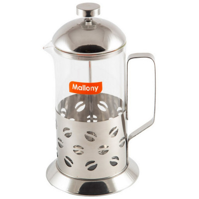 Френч-пресс стеклянный 1000 мл корп нерж сталь B535-1000ML Caffè Mallony