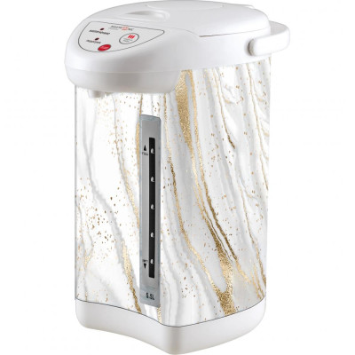 Термопот металл 5.5 л 750 Вт нерж сталь колба 3 режима бело-золотой Мрамор Maxtronic