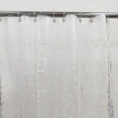 Штора для ванной 180х180см Baizheng BZ-MS1001 PEVA 90 г/см (12 колец) белый с блестками