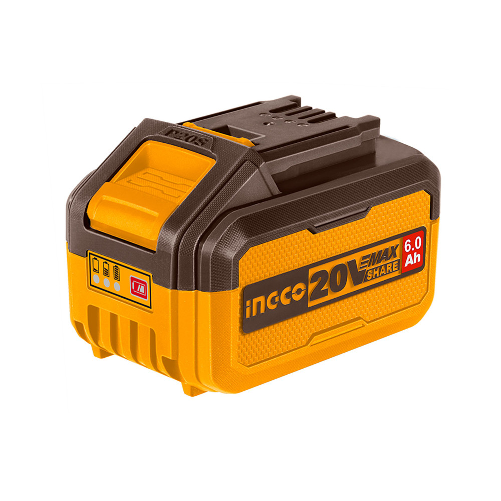 Аккумулятор INGCO FBLI2060, 20В, Li-Ion, 6.0Ah, Индикатор заряда