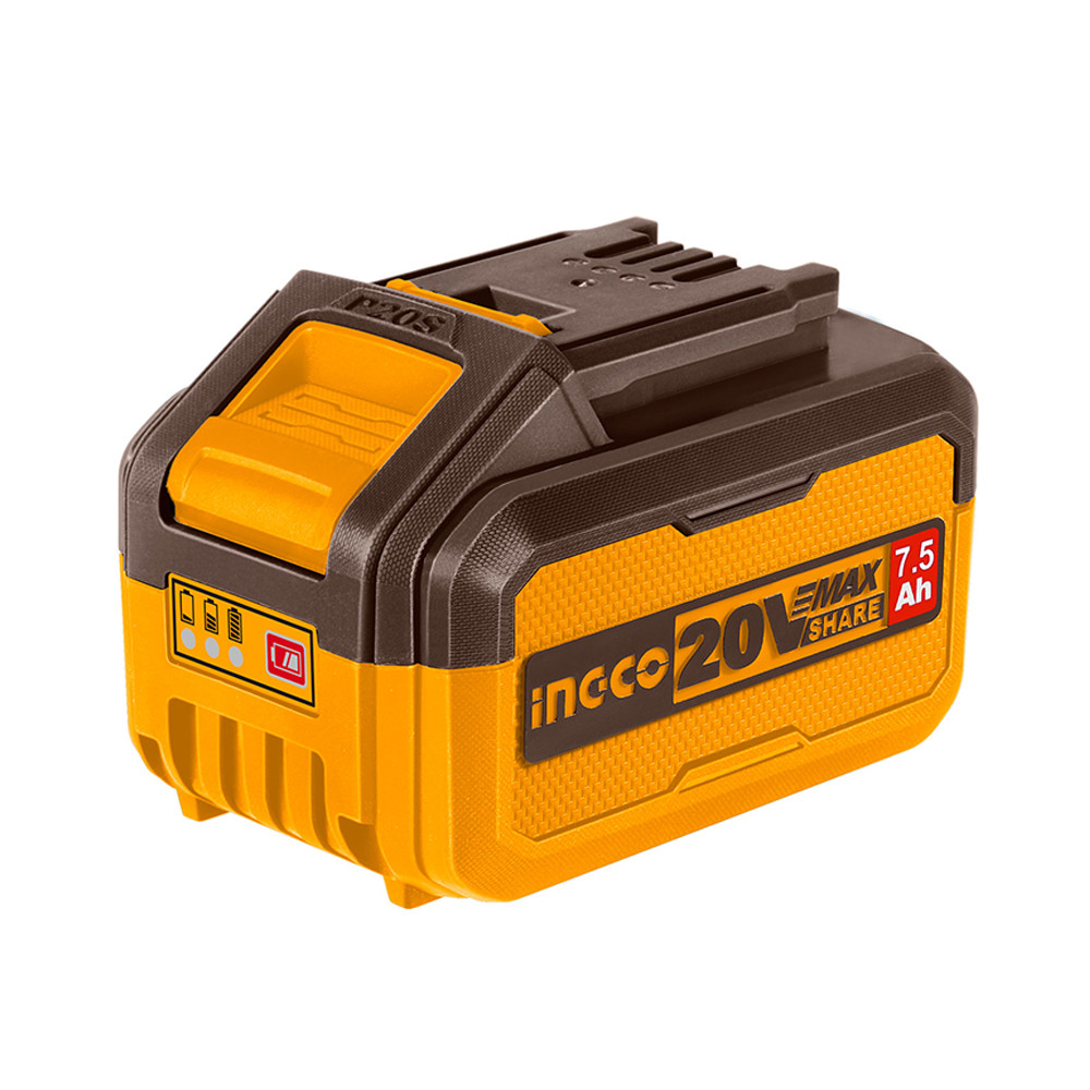 Аккумулятор INGCO FBLI2075, 20В, Li-Ion, 7,5Ah, Индикатор заряда