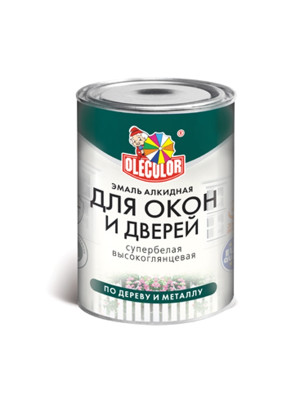 Эмаль алкидная ПФ-115 OLECOLOR белая для окон и дверей 0,9 кг