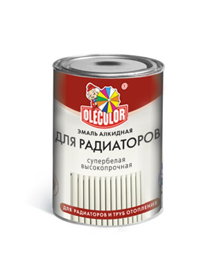Эмаль алкидная для радиаторов ПФ-115 OLECOLOR белая 0,9кг Эмаль алкидная для радиаторов ПФ-115 OLECOLOR белая 0,9кг
