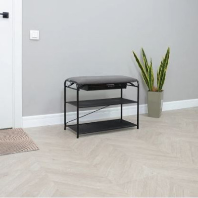 Подставка металлическая для обуви 3-х ярусная 65*30*50 сиден нубук ящик черный Гранада 23В ЗМИ Подставка металлическая для обуви 3-х ярусная 65*30*50 сиден нубук ящик черный Гранада 23В ЗМИ