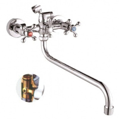 Смеситель для ванны двухвентильный DIKALAN D6501-X99 Хром Излив 35см