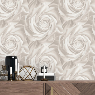 Обои виниловые на флизелиновой основе горячего тиснения Victoria Stenova EXCLUSIVE Euphoria, Бежевый, Мотив, 1,06×10 м, 589292