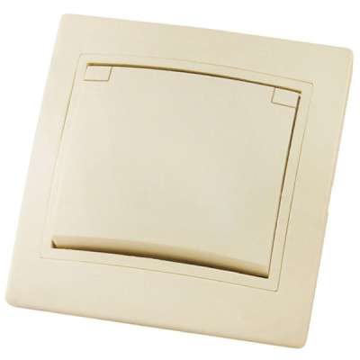 Розетка 1 мест 2П+З с защ. шт. и крышкой 16А 250В IP42 сл. кость Розетка 1 мест 2П+З с защ. шт. и крышкой 16А 250В IP42 сл. кость