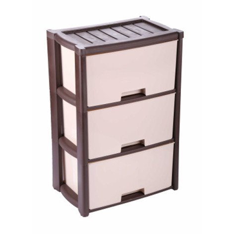 Комод пластиковый 3-х секционный 475*300*710 мм венге Колорит Альтернатива