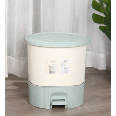 Ведро пластиковое для мусора  8,5 л 285*260*295 мм круглое с педалью зеленый Baizheng