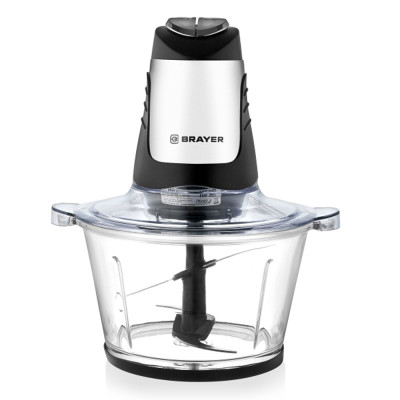 Измельчитель электрический 500 Вт чаша стекл 2 л 1 скорос 4 ножа вращение в обе сторон Brayer