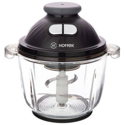 Измельчитель электрический 500 Вт чаша стекл 2 л 2 скорости черный Hottek