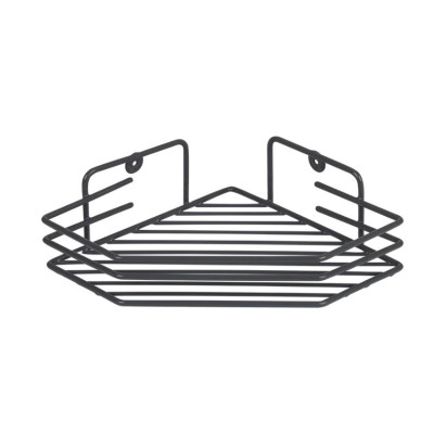 Полка металлическая для ванной 1 ярус угол 20,5*20,5*6,5 см термопласт покрыт графит Рыжий кот