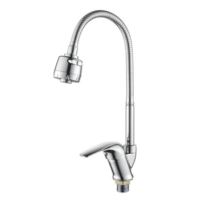 Смеситель Accoona для кухни однорыч. 35мм под гайку гибкий излив (10) A4824