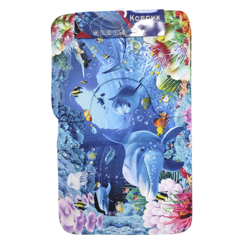 Коврик для ванной 50*80/50*40см подводный мир BZY0929-8 Baizheng