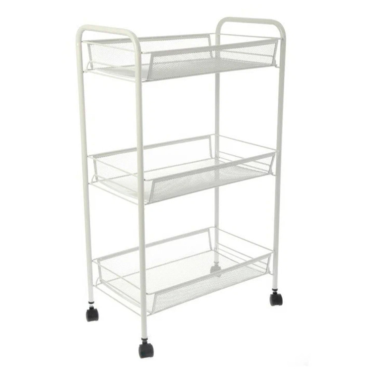 Этажерка металлическая 3-х ярусная 44*25*75,5 см белая Ладья 2 К ЗМИ