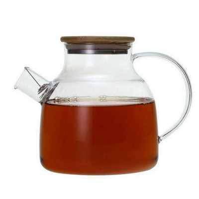 Чайник стеклянный заварочный 1500 мл крышка бамбук фильтр нерж сталь Foresta di bambù Mallony