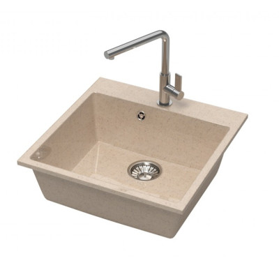 Мойка кухонная гранитная 42/Q7 хлопок (квадрат) Карельский камень 500х500х175мм
