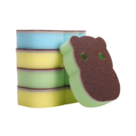 Губка поролоновая с фиброй для посуды 5 шт 10,5*7.5*3 см Baizheng