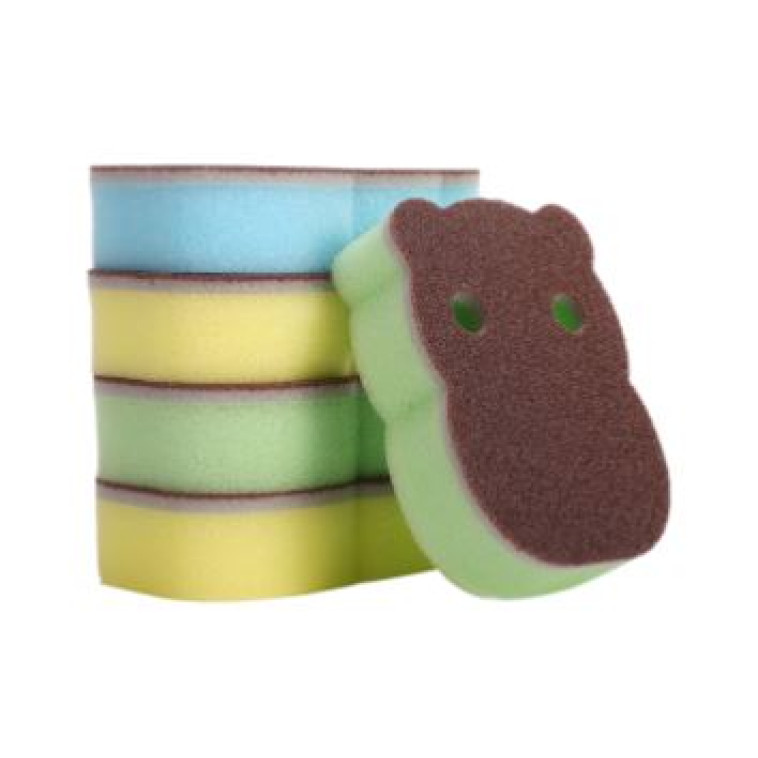 Губка поролоновая с фиброй для посуды 5 шт 10,5*7.5*3 см Baizheng