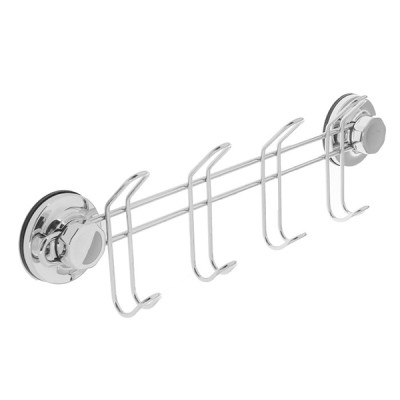 Крючки на планке 4шт на вакуумных присосках хром Accoona (10) A11491-4