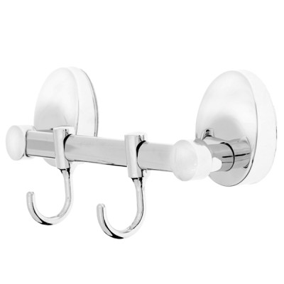 Крючки хром на планке 2шт двигающийся настенный Accoona (20) A11091-2