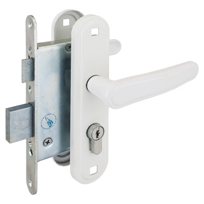 Замок врезной 3В4-3.03 (белый) межосевое расстояние 55мм 4кл. Зенит