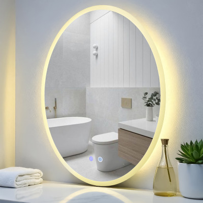 Зеркало для ванной 60*80 см LED подсветка антизапотевание овальное KN-831A60/80 KNOIS