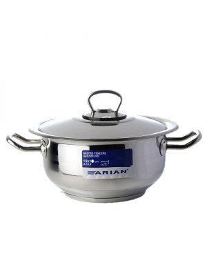 Кастрюля нерж сталь  2,5 л мет крышка мет ручка индукция Pot Gastroo Arian