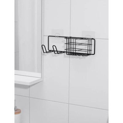 Полка металлическая для ванной 1 ярусная 36*12*12 см белый YL107 Baizheng