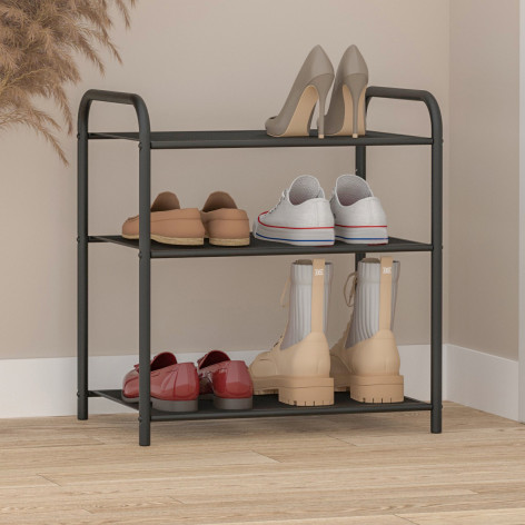 Подставка металлическая для обуви 3-ти ярусная 45*30*48 см черный Верона 13 ЗМИ