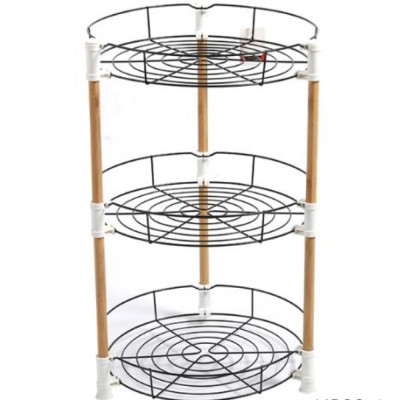 Этажерка металлическая 3-х ярусная 33.5*33.5*54.7 см черный Baizheng